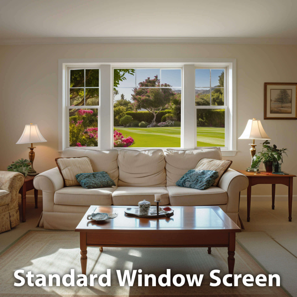 Window with a standard window screen